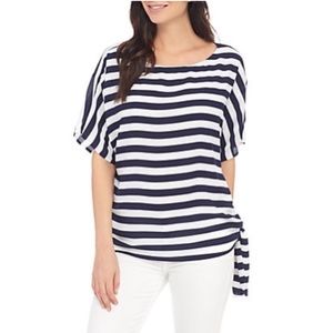 Michael Kors | Stripe Side Tie Blouse